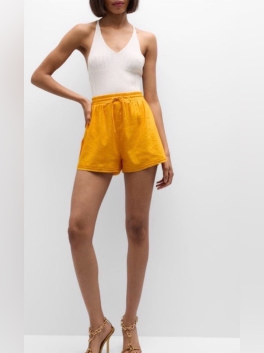 Cult Gaia Sissi yellow shorts